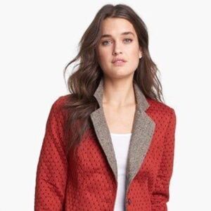 Free People Diamond Textured Knit Polka Dot Blazer - Small